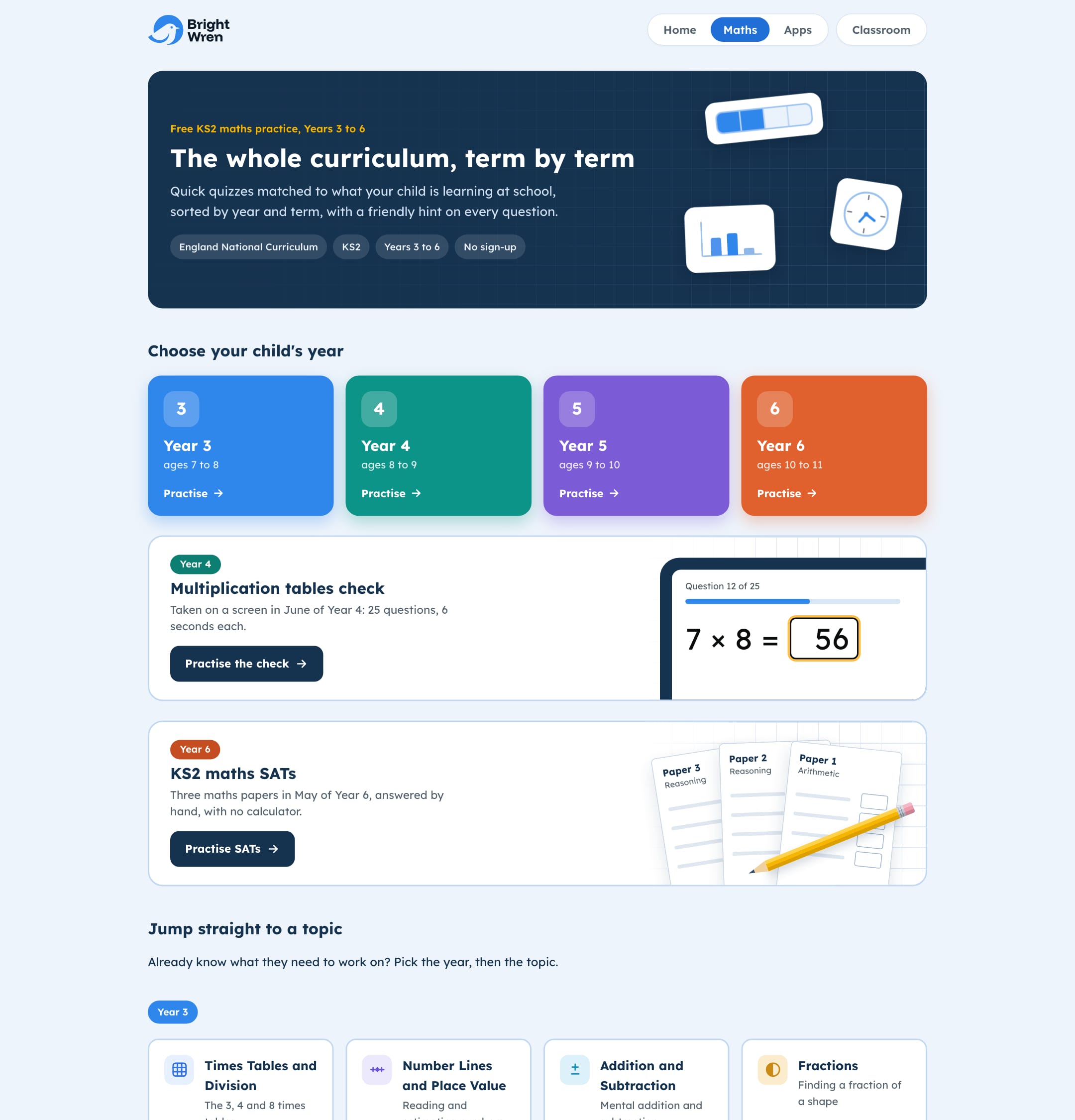 BrightWren's maths page: the whole curriculum, term by term